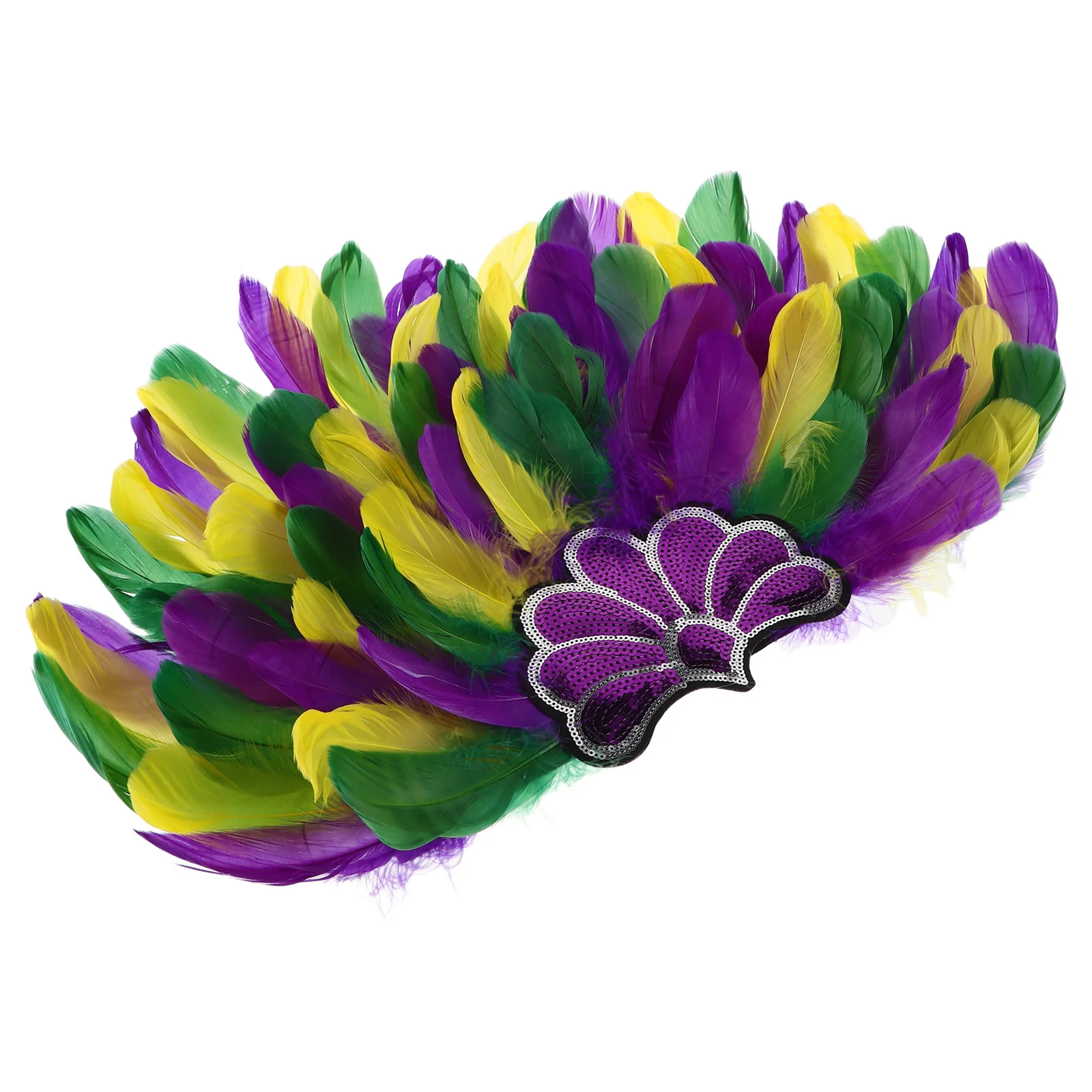 

Карнавальная повязка на голову с пайетками и перьями, уникальный дизайн, регулируемый размер, аксессуар для вечеринок и костюмов, украшение для головы