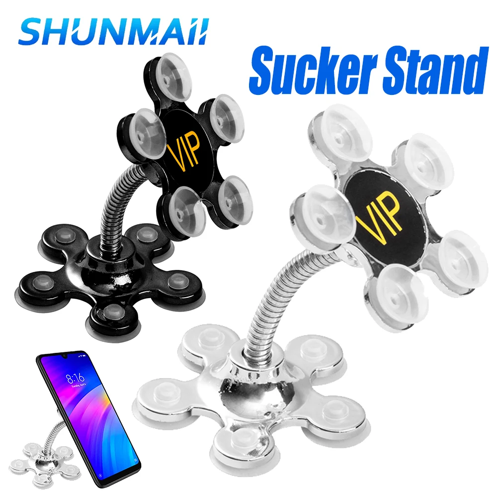 مثبت الماصة لأقراص هاتف محمول 360 درجة تدوير دعم المعادن زهرة شفط كأس حامل هاتف سنادات بالسيارة المحمول قوس