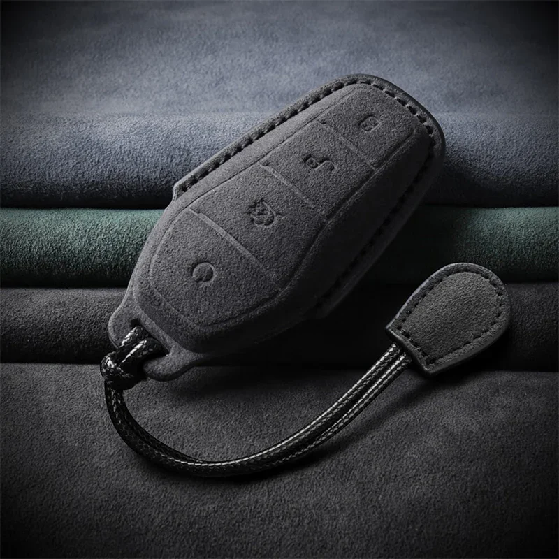 

Suede Leather Car Key Cover Case Holder For BYD Song Atto F0 Yuan Plus Dolphin Tang Han Ev Tang Dm Qin PLUS Song Car Accessories