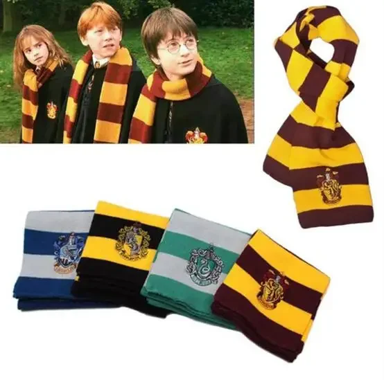 Harri Movie Potter tassel pattern Necklace Hat Harri series Boy Girl School Scarf Cosplay for Kids Halloween gift