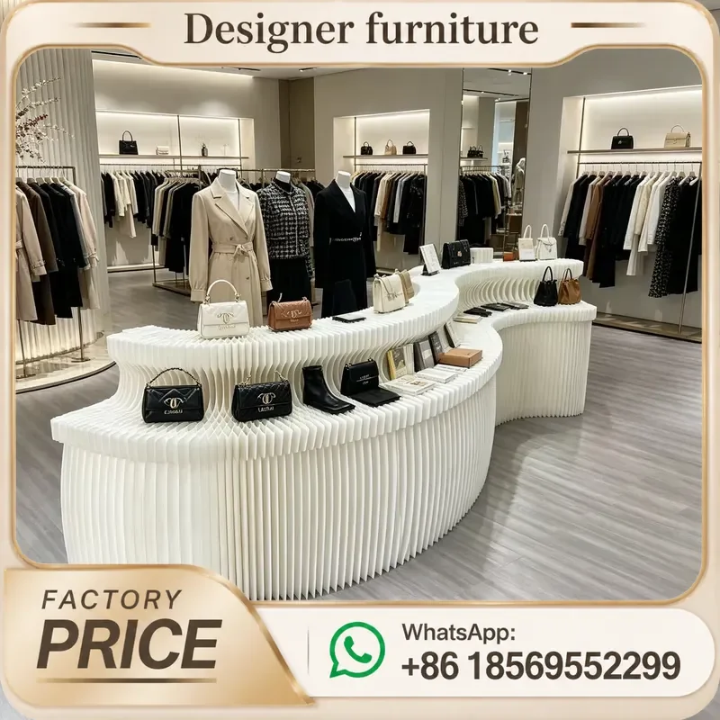 New Trend Paper Folding Long Display Shelf Commercial CreativeTelescopic Customizable Counter Column Showcase Factory Direct