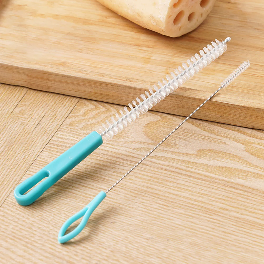 2 Pcs Bottle Cleaner Brush Straw Cleaners Multi-function Tube Portable Cleaning Lotus Root Hole Plastic Household