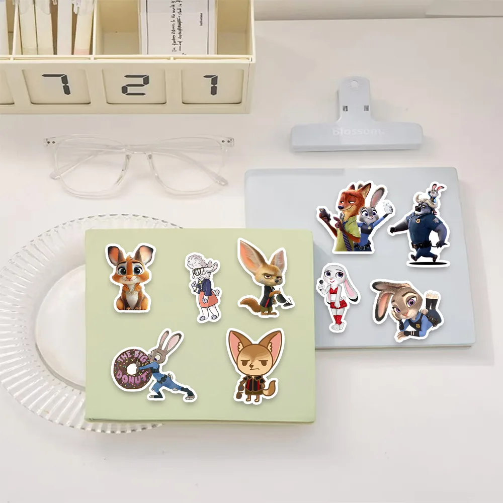 10/30/50pcs Disney Cartoon Animation Movie Zootopia Stickers Cute Fun Graffiti Decals Kids Toy DIY Motorcycle Phone Case Luggage