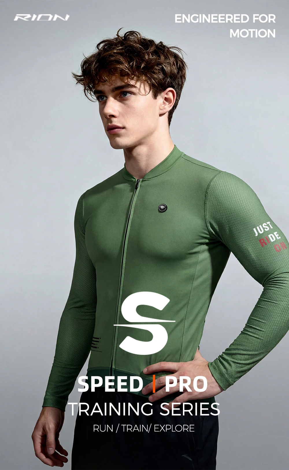 RION Herren-T-Shirt, langärmelig, Sport-Sweatshirt, Fitness, Laufen, Oberteil, Herrenbekleidung, Radfahren, Shirts, Gym, Wandern, Outdoor, Sportbekleidung – Detail 1