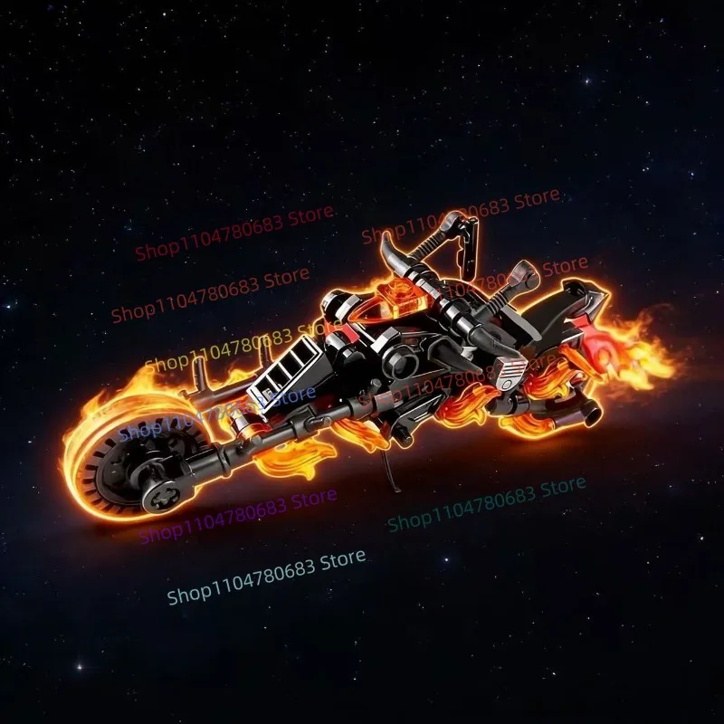 Acessório de Mini Figura de Motocicleta em Blocos de Montar MOC, Modelo de Montagem, Decoração de Mesa de Anime e Cartoon, Brinquedo Colecionável para Meninos, Presente de Feriado