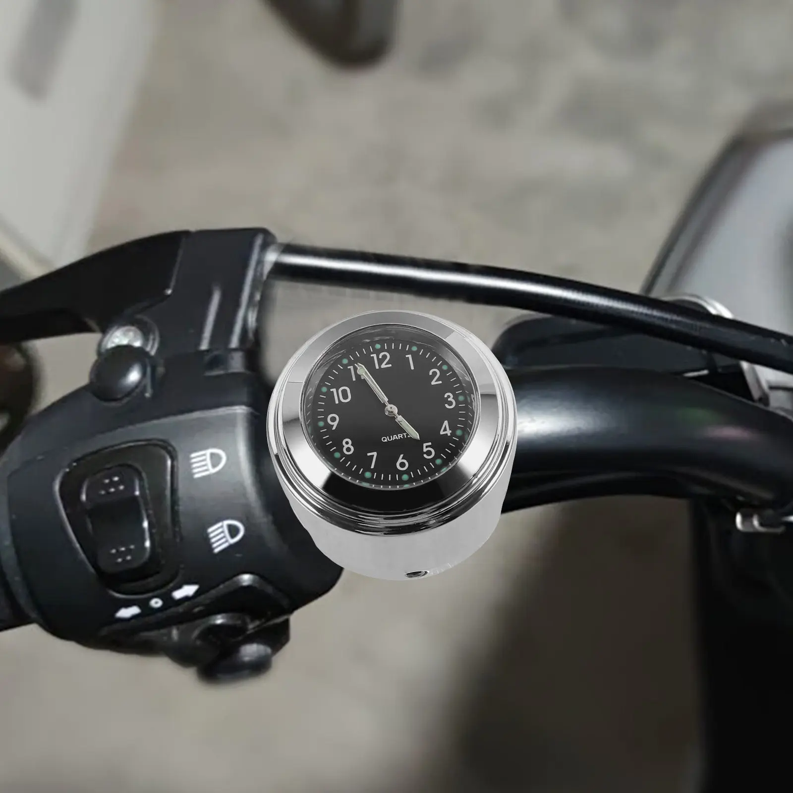 

1Set Motorcycle Handlebar Clock Aluminum Alloy Dustproof Handlebar Mount Watch Accurate Timing Bike Clock Replacement