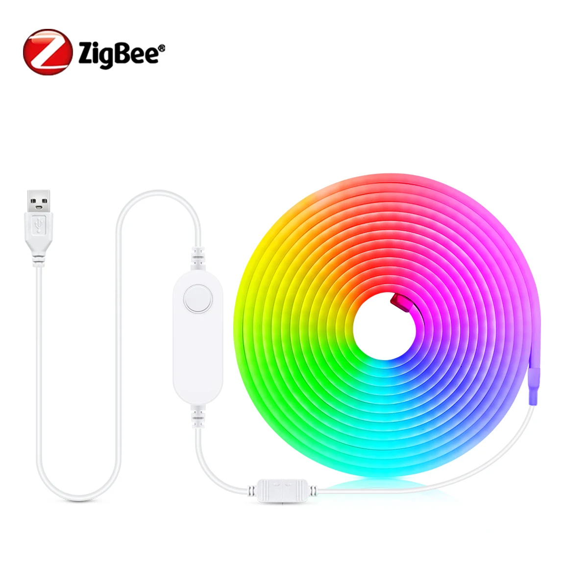 

Zigbee Smart Neon Led Strips Dimmable Tuya WiFi Alexa Google Assistant Control USB RGB Flexible Led Tape Room Decor Led Lights