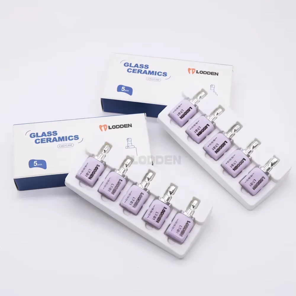LODDEN C14 Dental Lithium Disilicate LT/MT/MO/HT 5PCS/Box Glass Ceramic Cubes Blocks for CAD CAM Sirona Cerec Milling System