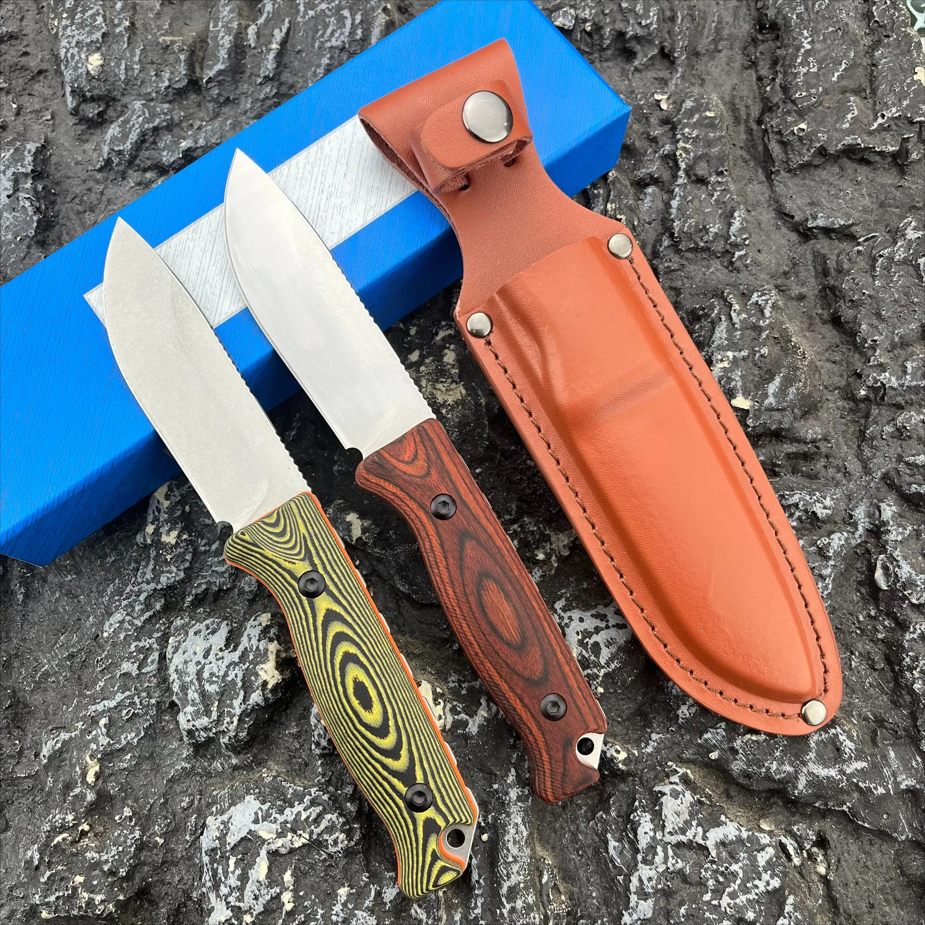 

Нож Saddle Mountain 15002 с фиксированным клинком для активного отдыха, сталь 8Cr13MoV/CPM-S30V, клинок Teardrop, прочный деревянный многофункциональный инструмент