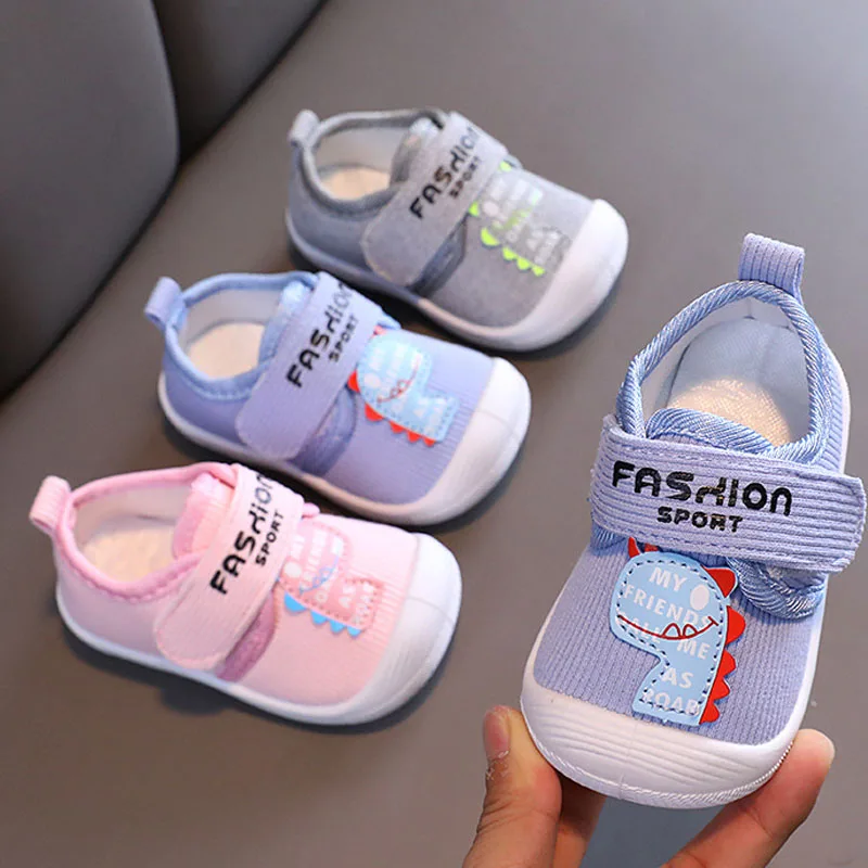 Kids Dinosaur Shoes Spring First walkers Children Girls Boys Cotton Walking Shoes Soft Soles Non-Slip Baby Sneakers CSH1432