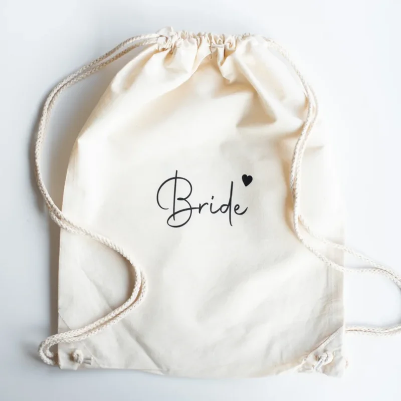 

bride Tote Bag 100% cotton bride to be gym bag Backpack Bridal shower bridesmaid proposal gift Bachelorette Hen Party supplies