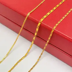 XP Jewelry --( 50 cm * 2.5 mm) Multiple options Gold Plated 24 k Tiny Square Chain Necklaces Jewelry for Men Women Nickel free