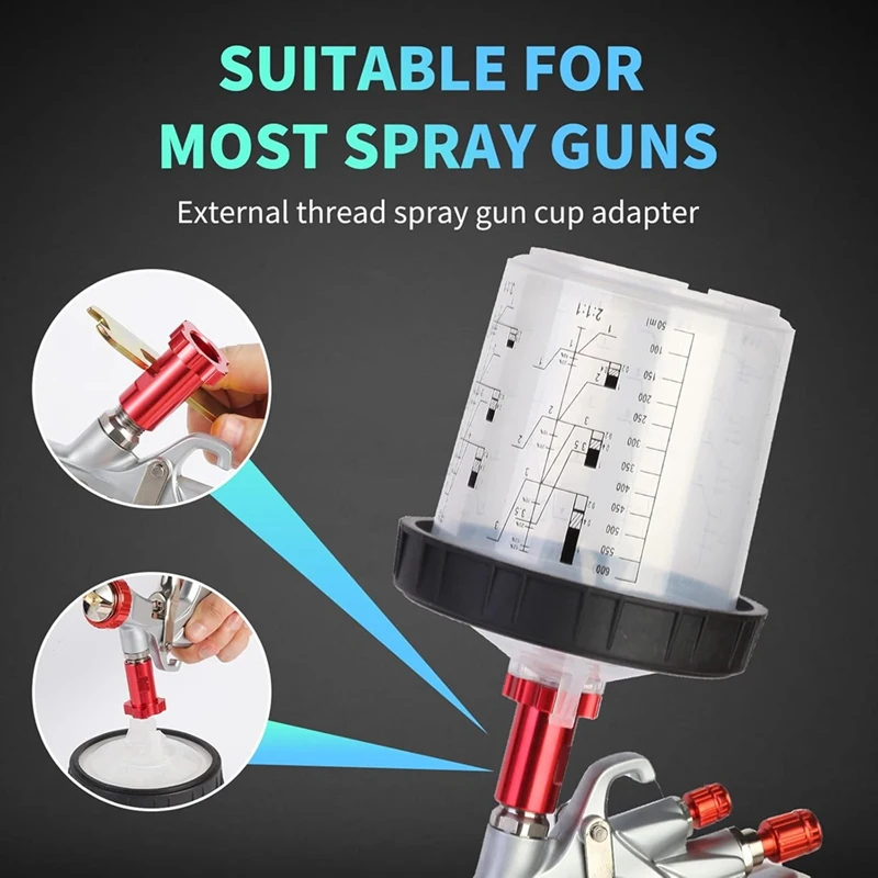 BAAG-Чашка для смешивания краски для автомобильной краски Gunair Spra Guncup с адаптером для чашки, набор 20 унций (600 мл)