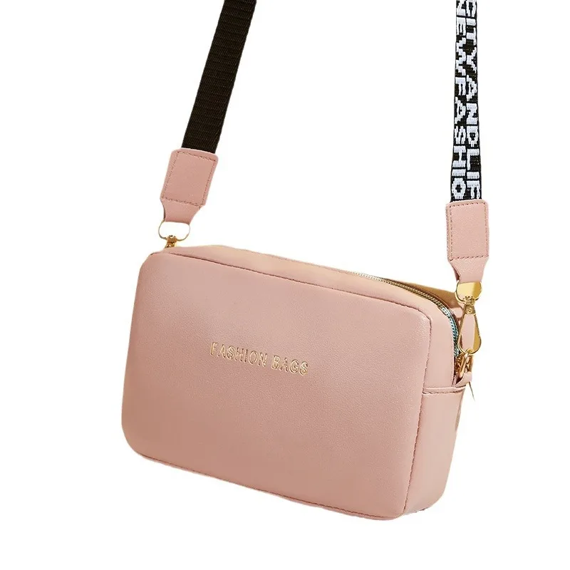 2024 New Crossbody Shoulder Women\'s Bag Cross-border Trend Zipper Letter Soft Surface Horizontal Single Shoulder Crossbody Sm...