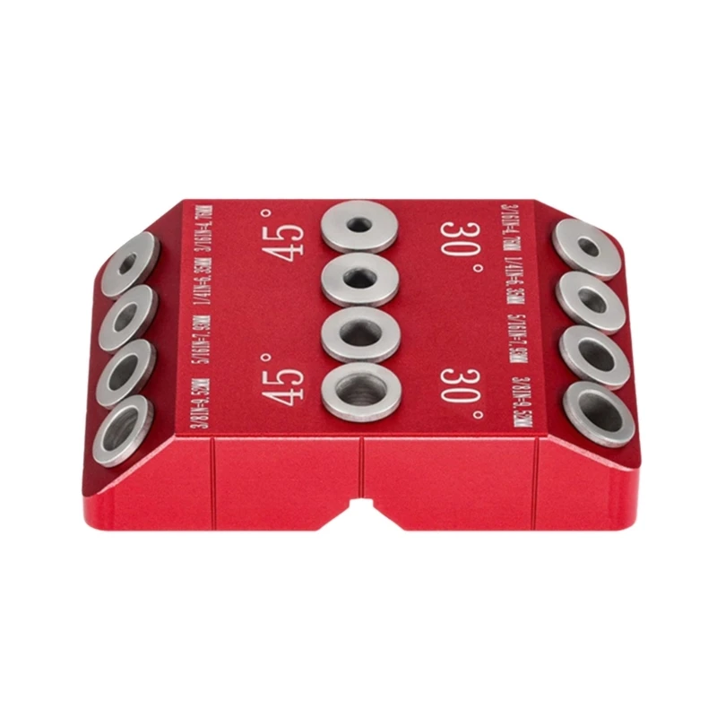 ipiip Drill Guide Jig for Straight Hole 30°/45°/90° Angled Hole Aluminium Pocket