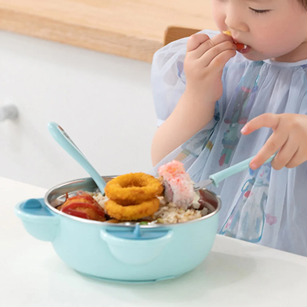 

Набор: милая детская тарелка с разделителями в форме медведя, из нержавеющей стали, с присоской, сохраняет тепло, для младенцев и малышей, для закусок, салатов, фруктов