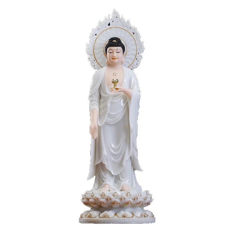 Imagen 4: Estatua de Buda de los Tres Santos del Oeste ZML, Estatua de Buda Guanyin Bodhisattva para el Hogar, Estatua de Buda Amitabha