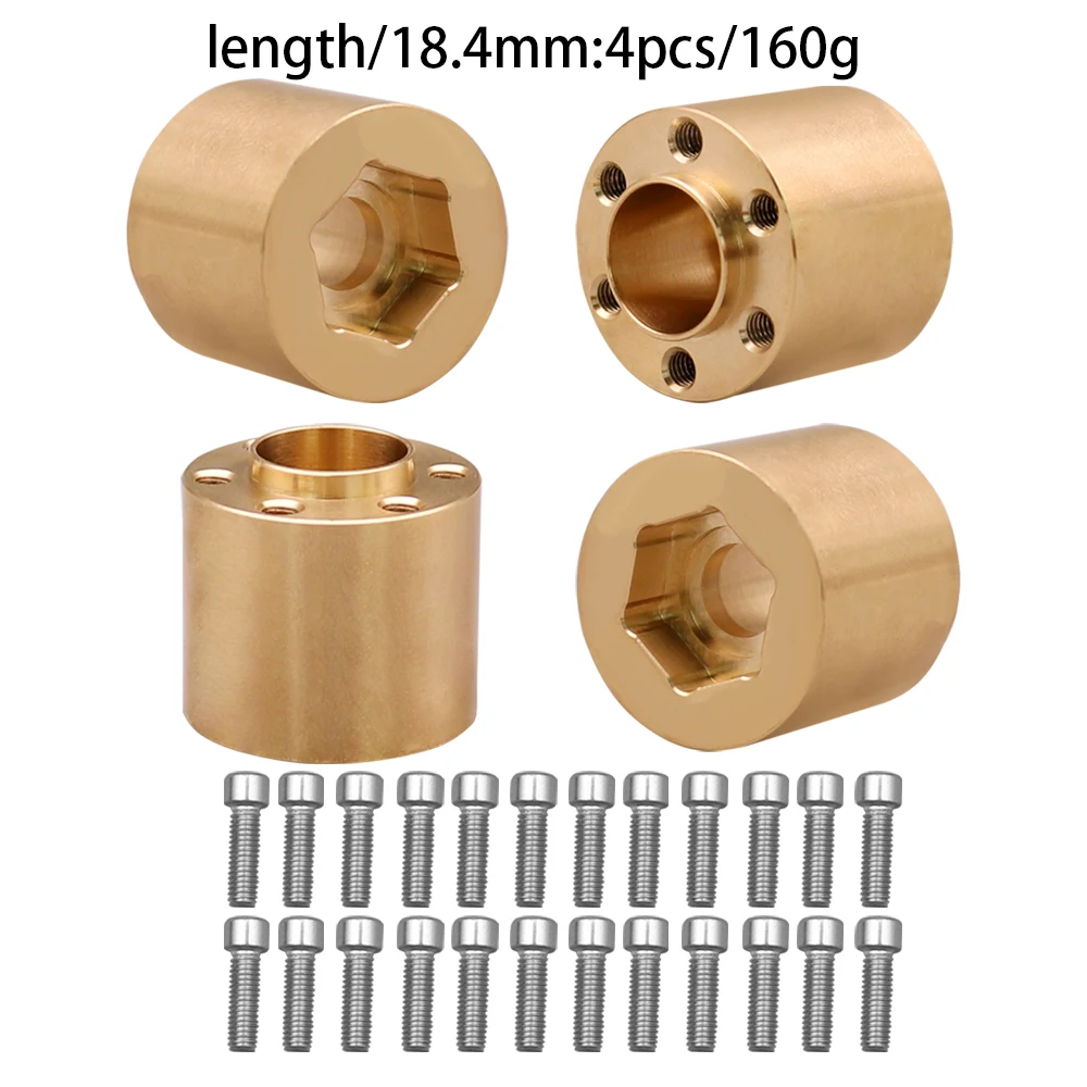 Messinggewichte, 12 mm Rad-Sechskantnabe, erweiterter Adapter für 1/10 RC Crawler 1,9 2,2 Zoll Räder, Felge, Axial SCX10, TRX4, Gegengewicht
