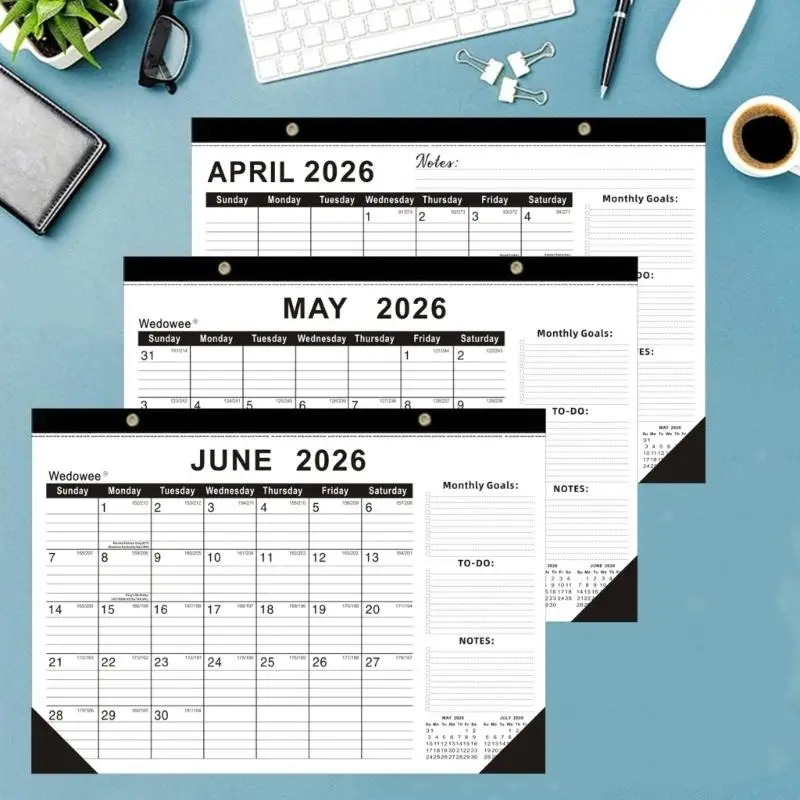 2026-2027 Wall Calendar Planner With Unlined Daily Blocks 18 Month from Jan 2026 to Jun 2027 For Home Office 43x30.5cm K92C