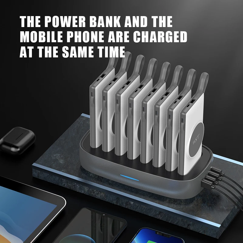 8 in 1 Charger Station 8x10000mAh Magnetic Wireless Power Bank 22.5W Fast Charging External Battery for iPhone 17 Xiaomi Samsung