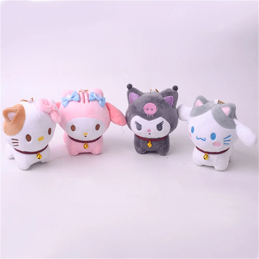 

Anime 산리오 키링 Hello Kitty Sanrio Plush Toys Kuromi Plushies Keychain Cinnamoroll Melody Key Chain Bag Pendant Soft Toy Kids Gifts