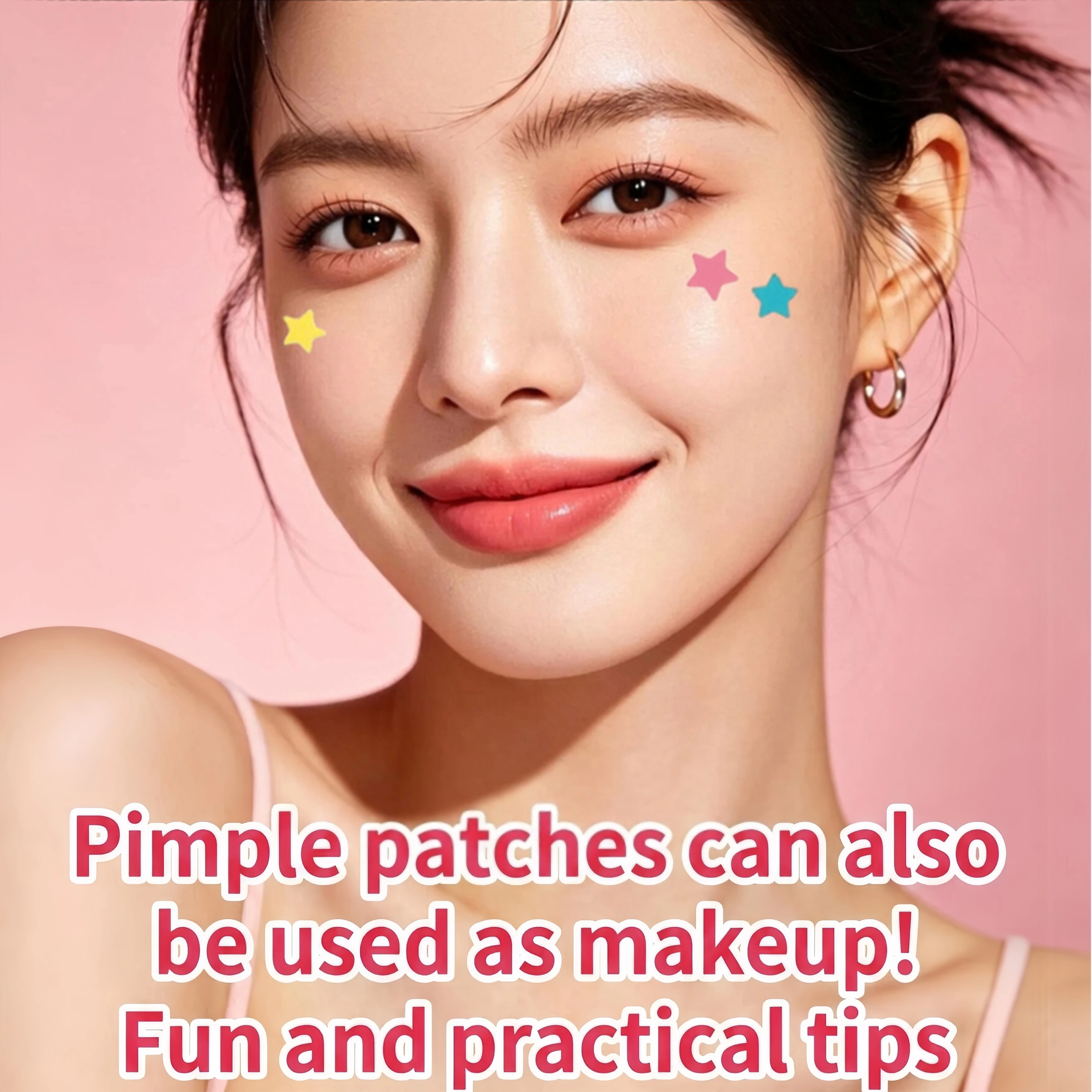 Random84PCS Colorful Star Hydrocolloid Patches, Invisible Star-Shaped Pimple Cover Stickers for Face, Gentle Skincare, Daily Use