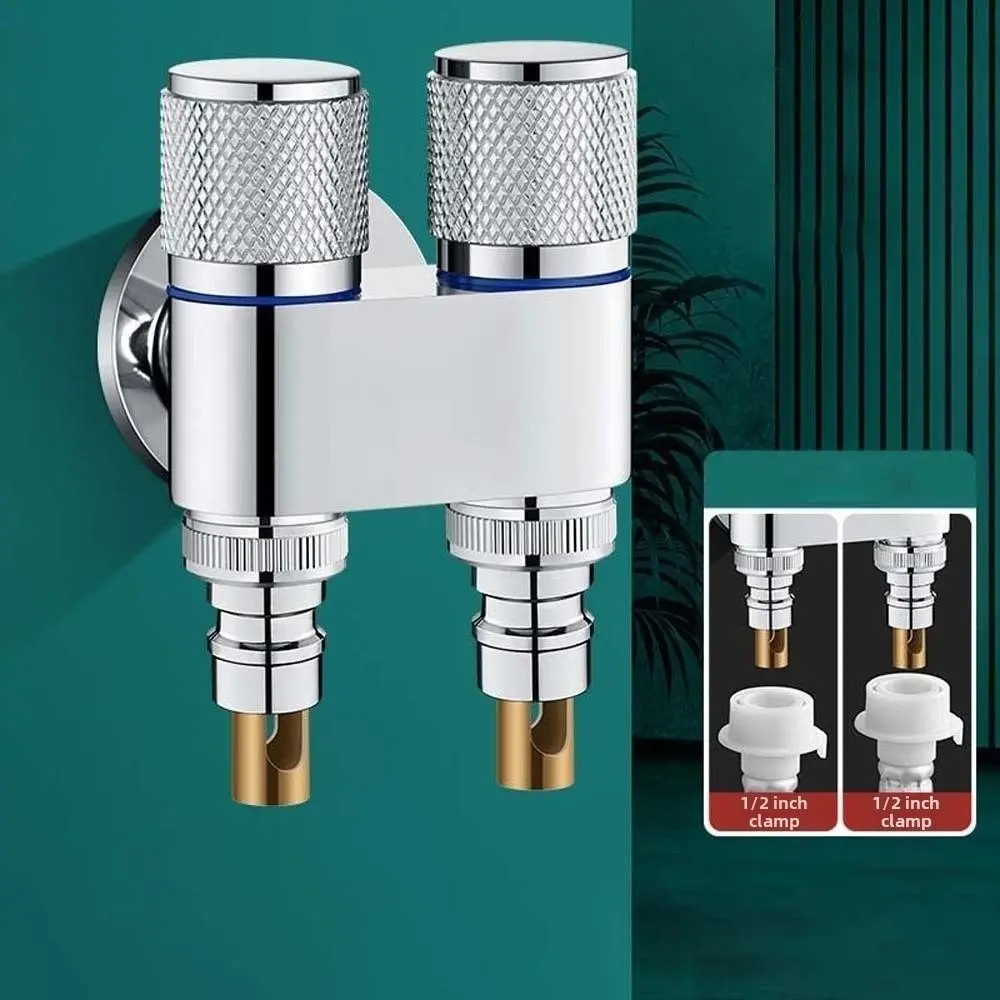 

Universal Interface Double Outlet Valve Stainless Steel Knob Type Flow Quick Control Hand Double-end Double Switch