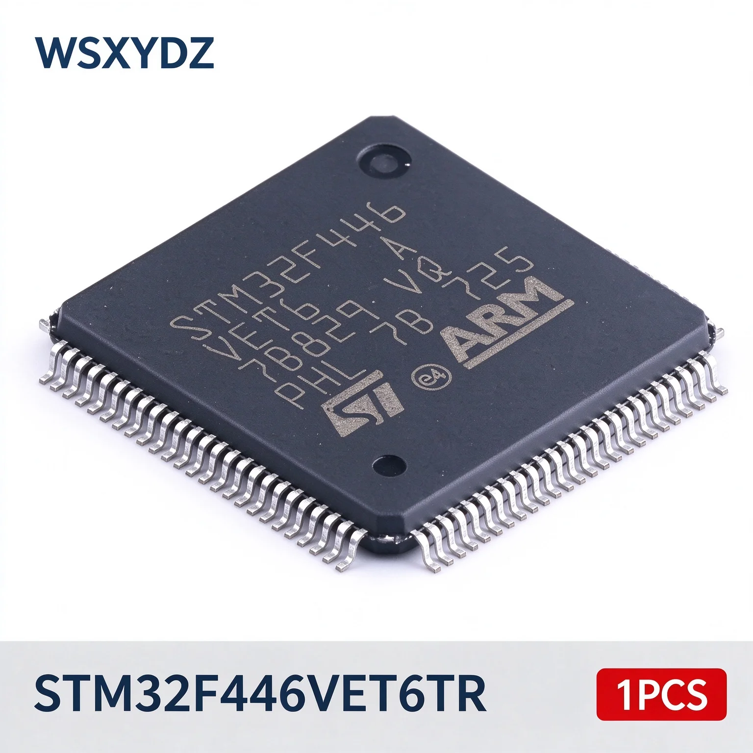 1PCS STM32F446VET6TR ST High-Performance Cortex-M4 MCU 180MHz 512KB Flash LQFP100 ART Accelerator Dual QSPI New Original（120）