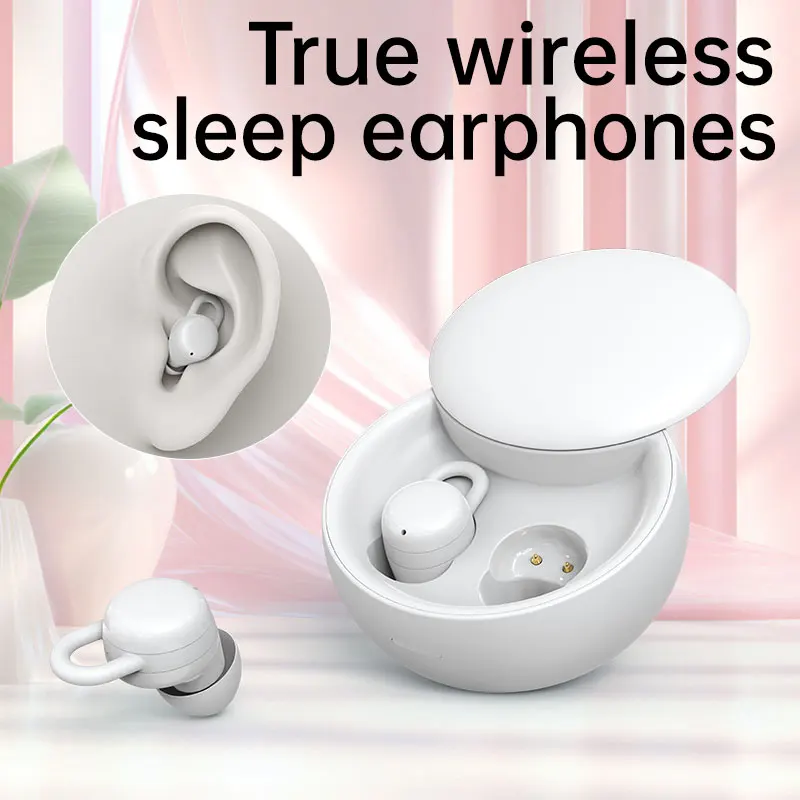 Nieuwe Mini Slaaphoofdtelefoon Draadloze Bluetooth Headset Onzichtbare Oordopjes Ruisonderdrukking Met Microfoon Glijdende Hoes Ontwerp