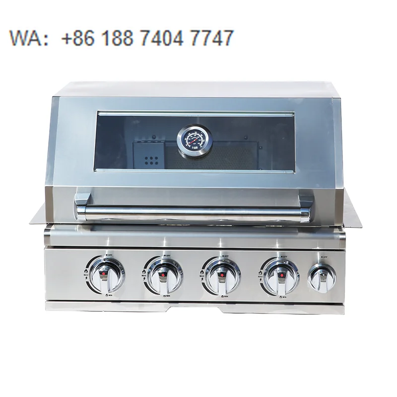 

Outdoor BBQ High-Performance 4 Burners LP Gas Stainless Steel 304 Smokeless With Advanced Infrared Back Burner for Cooking