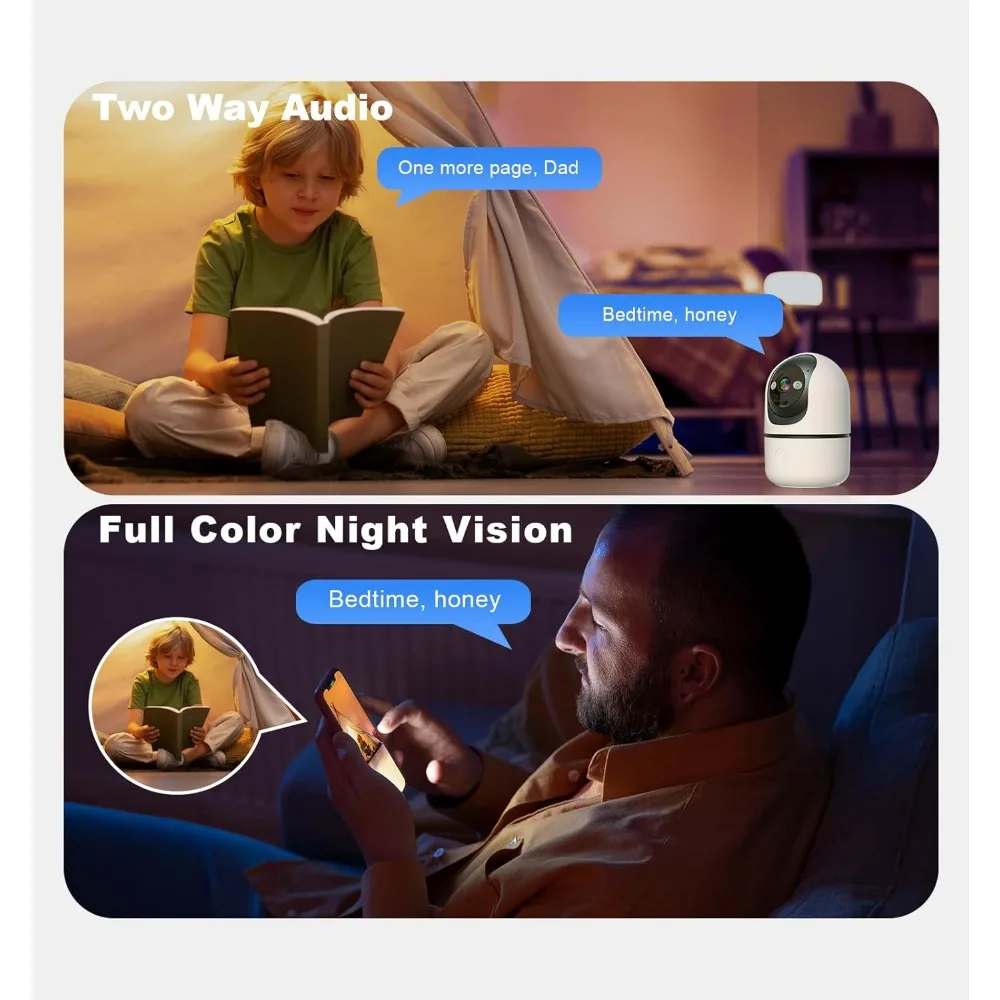 Security cameras indoor, 2k 5g&2.4ghz wifi camera for security home with 911 monitor alert, 360 ptz baby/pet/dog camera ai searc