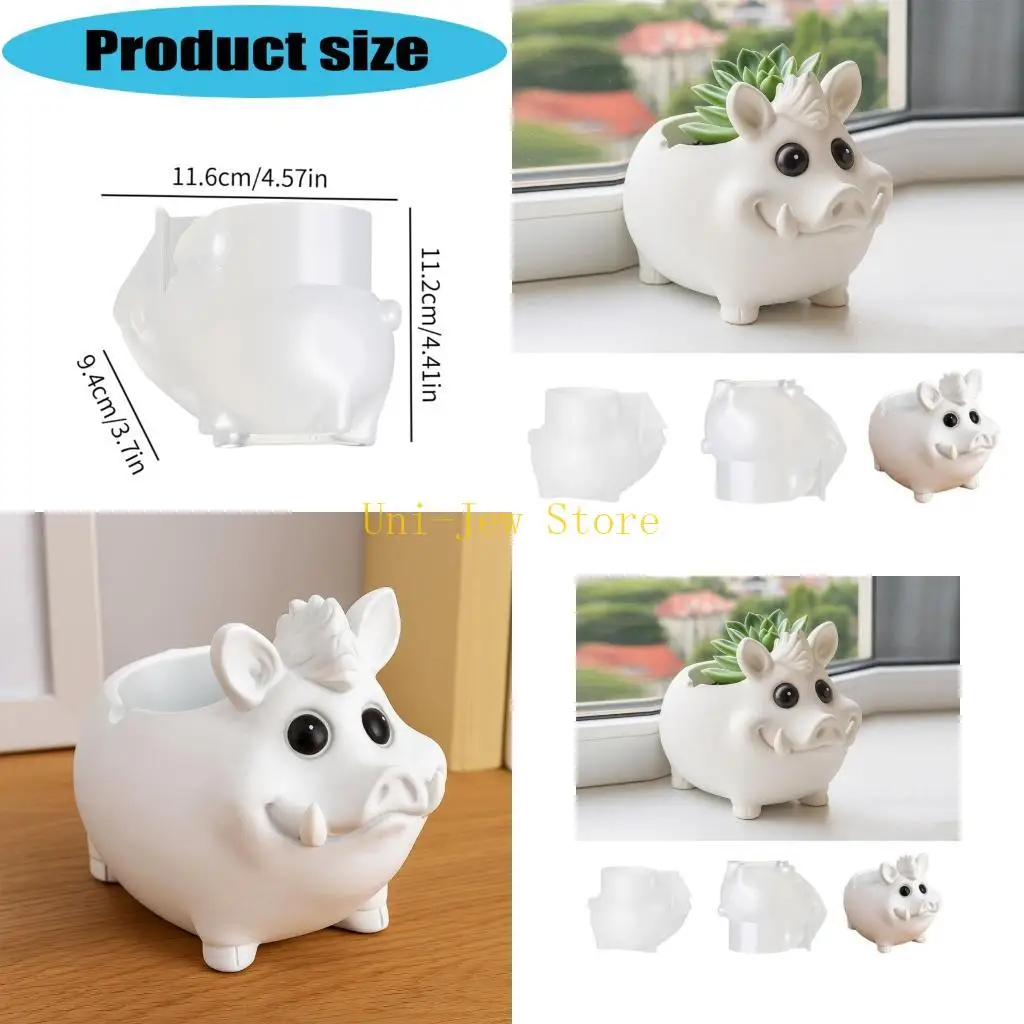 

40 ГБ форма для цветочного горшка, силиконовая форма для горшка с диким кабаном для изготовления ювелирных изделий из смолы, для