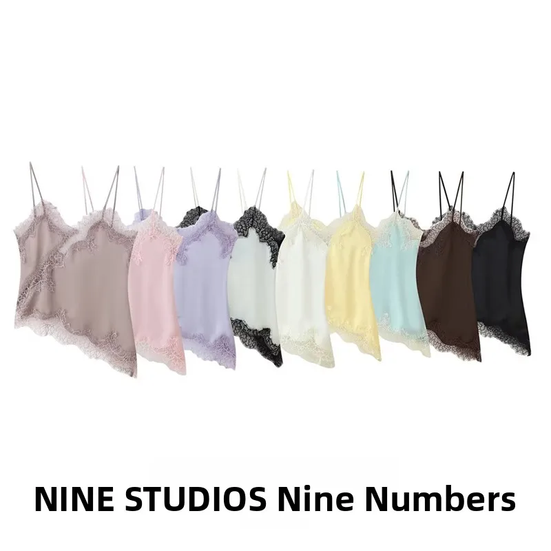 

NINE ZAR Women's Lace Decorative Brtte ort Tank Top Casual Sle Polyester Fabric Slim Fit Outerwear oulder Strap