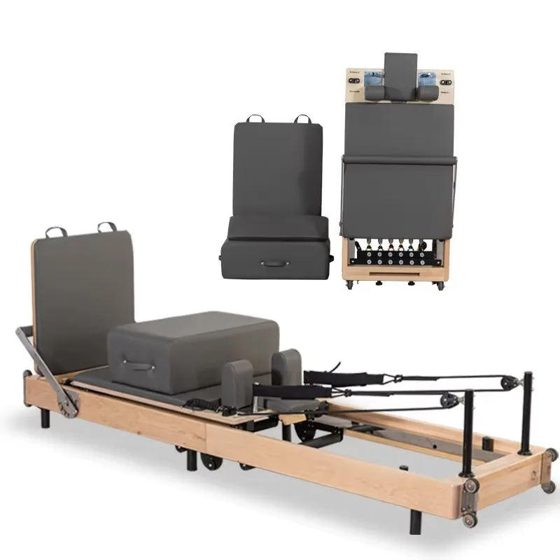 MIYAUP Gorgeous Fitness Equipment Home Foldable Yoga Studio Reformer Gray Pilate Core Bed view 2