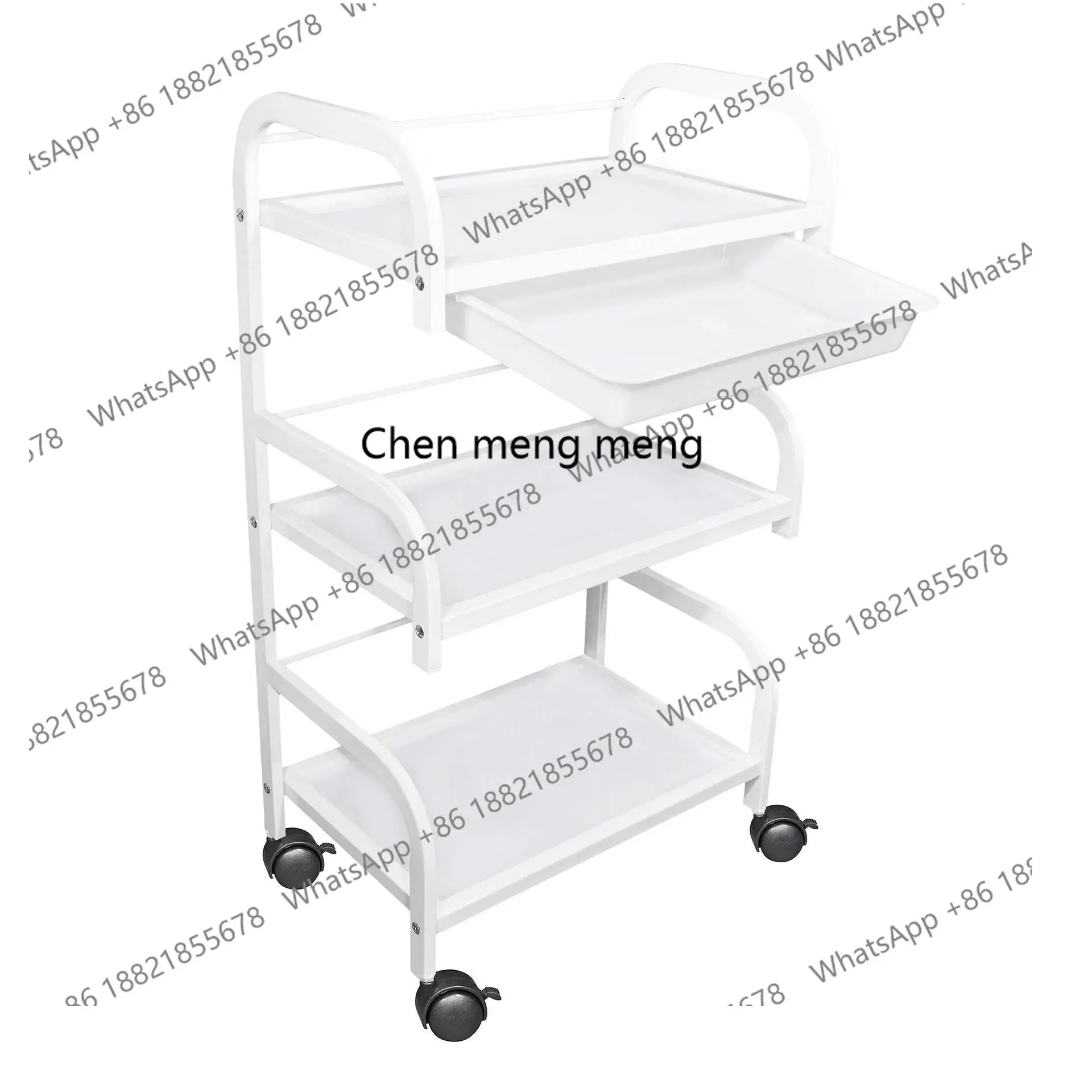 

Тележка для красоты Парикмахерская Тележка для парикмахерской Тележка из матового стекла Стеллаж для хранения парикмахерской