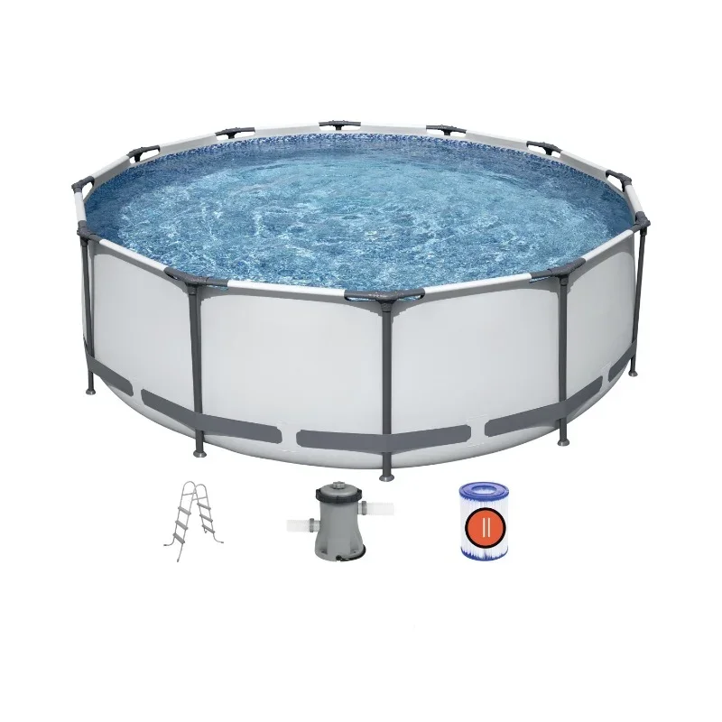 

3.66m x 1.00m 12ft round frame pool set with 9150L capacity