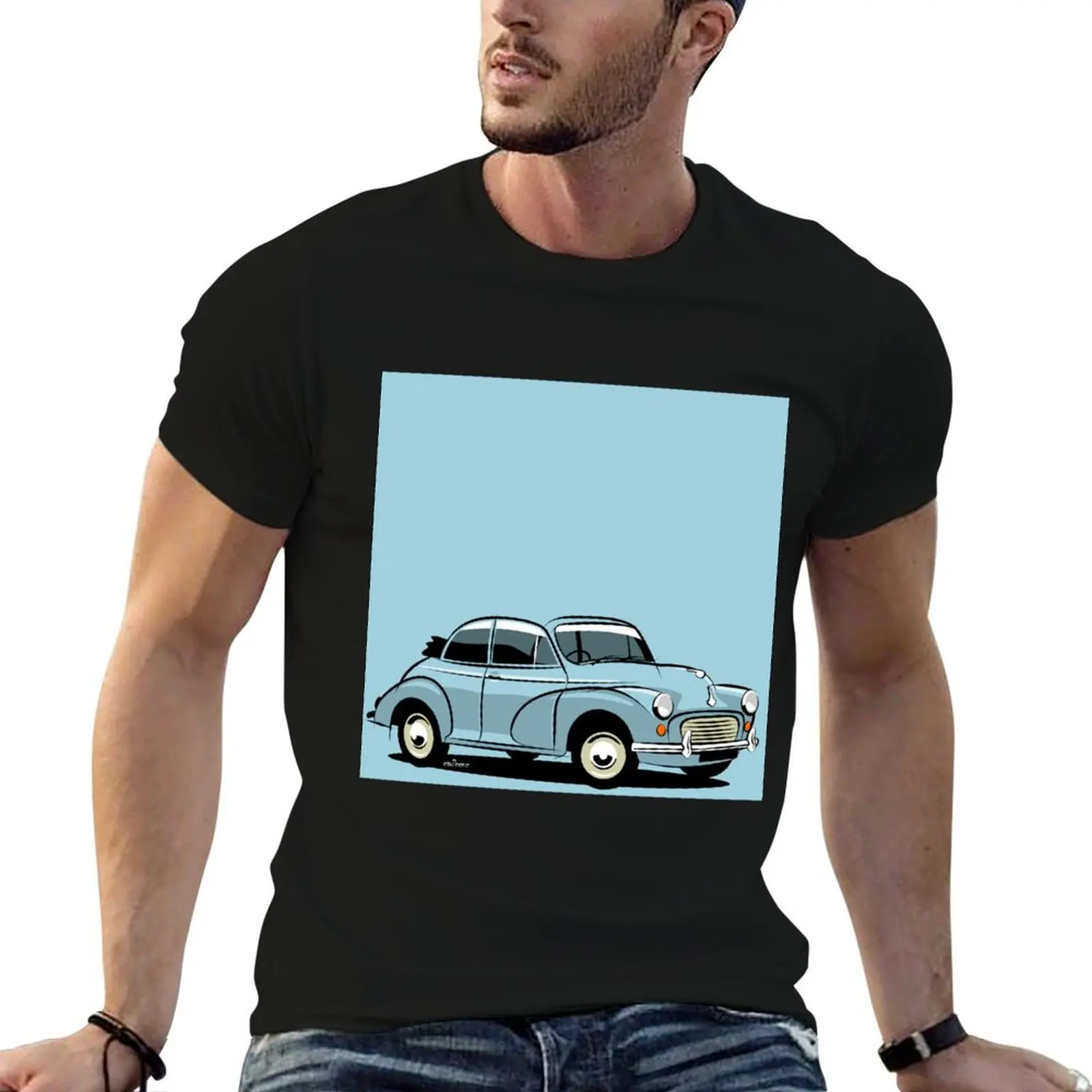 Morris Minor 1000 tourer blue T-Shirt t shirts for man pack cotton t shirt for man cotton t shirts high quality T-shirt