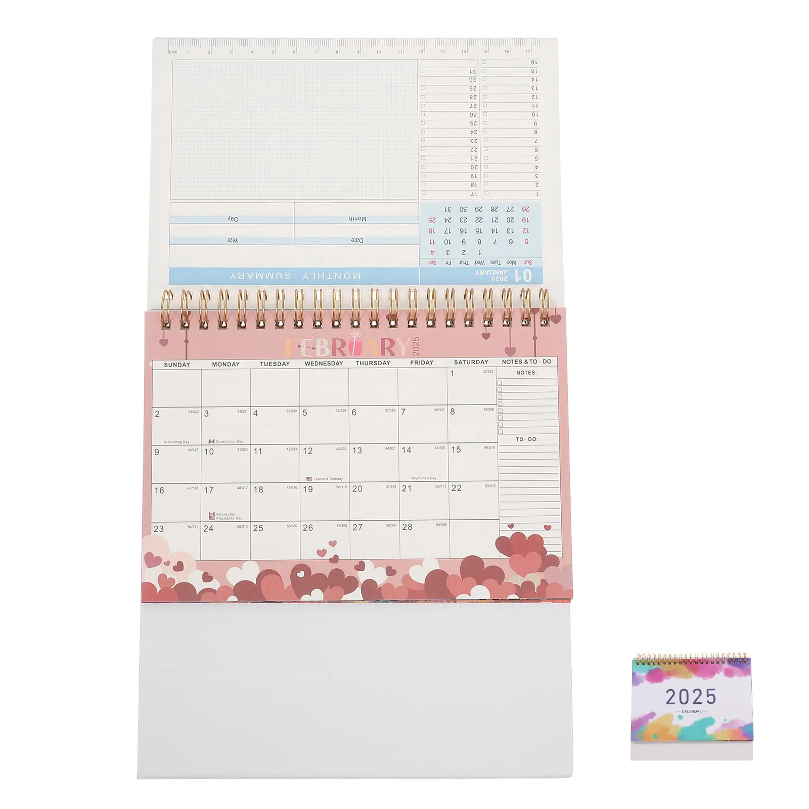 

Desktop Calendar 2025 Aesthetic Home Decor Flip Year Academic Planner Simple Design Sturdy Metal Coil Smooth Writing Experience