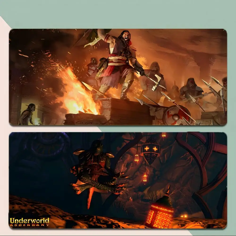Dark Adventure Game U-Underworld Ascendant Mouse Pad Thick Stitched Edge Gaming Mousepad Large Non-Slip Desk Mat