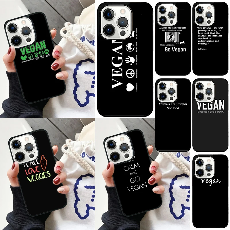 Vegan Vibes Eat Plants Phone Case for iPhone 17 Air 16 15 14 12 13 PLUS 11 PRO MAX Cover Fundas Shell