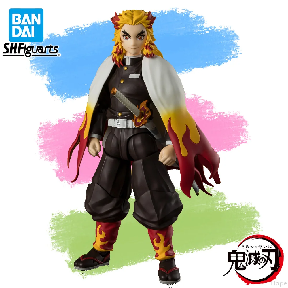 재고 있음 오리지널 반다이 SHFiguarts 악마 슬레이어 Rengoku Kyoujurou 피규어 애니메이션 액션 모델 정품 박스형 장난감
