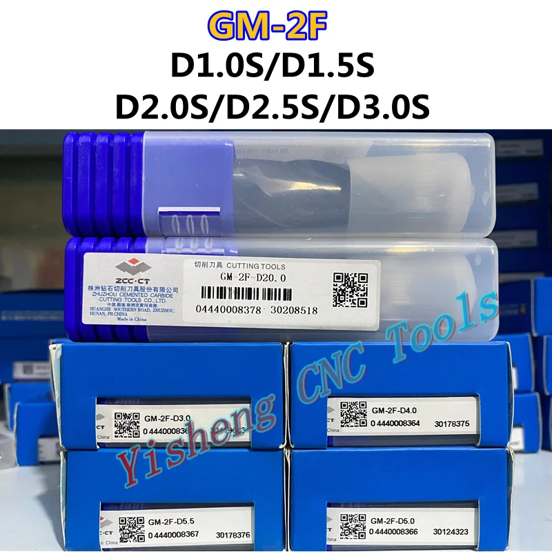 

GM-2F 1.0S-3.0S GM-2F-D4.0S SERIE ZCC CT solid tungsten steel 2 flute Flat end mill cutting tools for metal machining profile