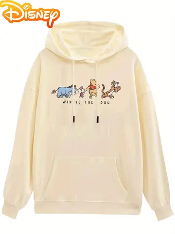 Disney Pooh Bear and Friends Print Casual Fashion Men's Cotton Hoodie Loose Comfort High Quality Hoodie Autumn and Winter