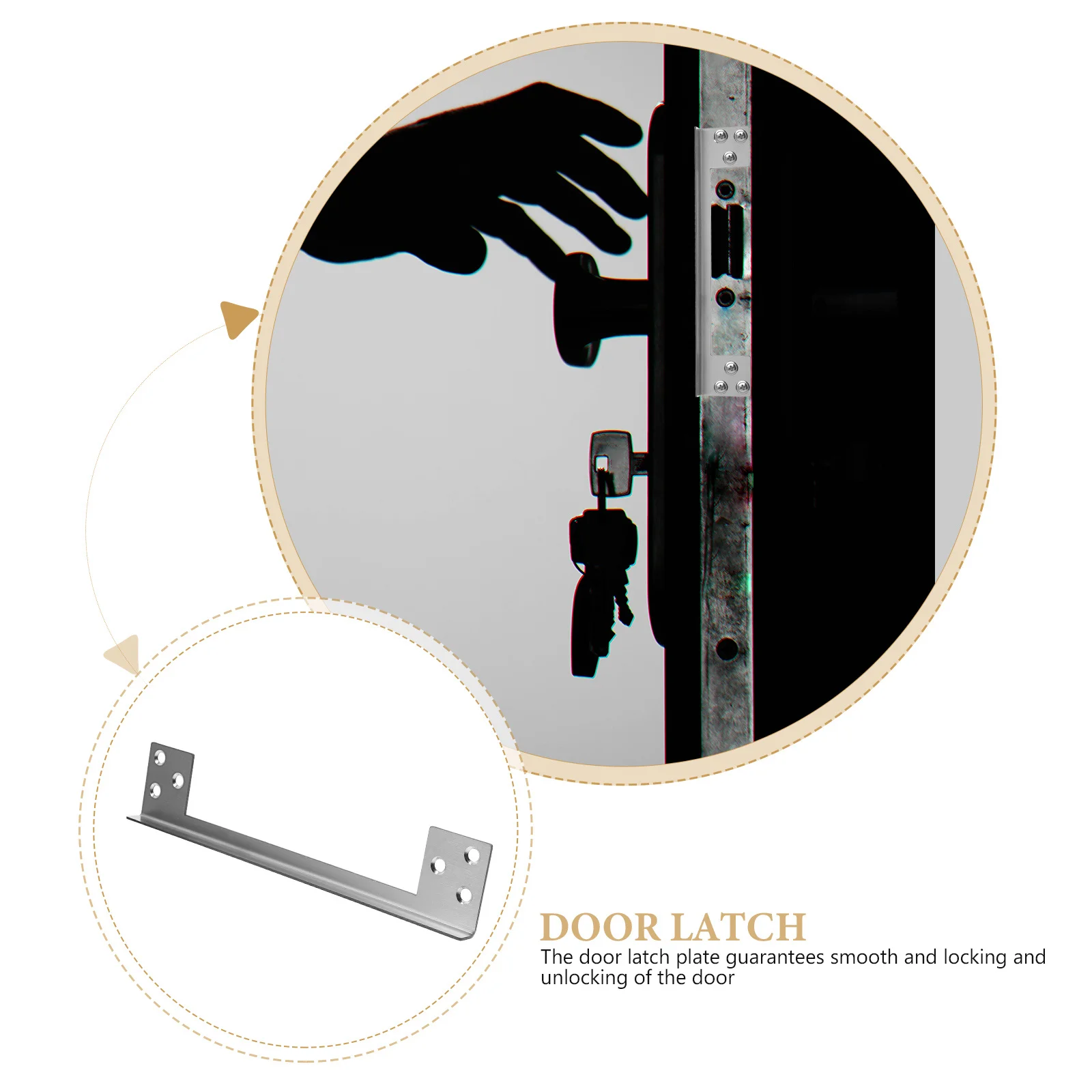 

Door Latch Protector Plate Stainless Steel Outswing Door Security Cover Latch Guard For External Doors Metal Reinforcement