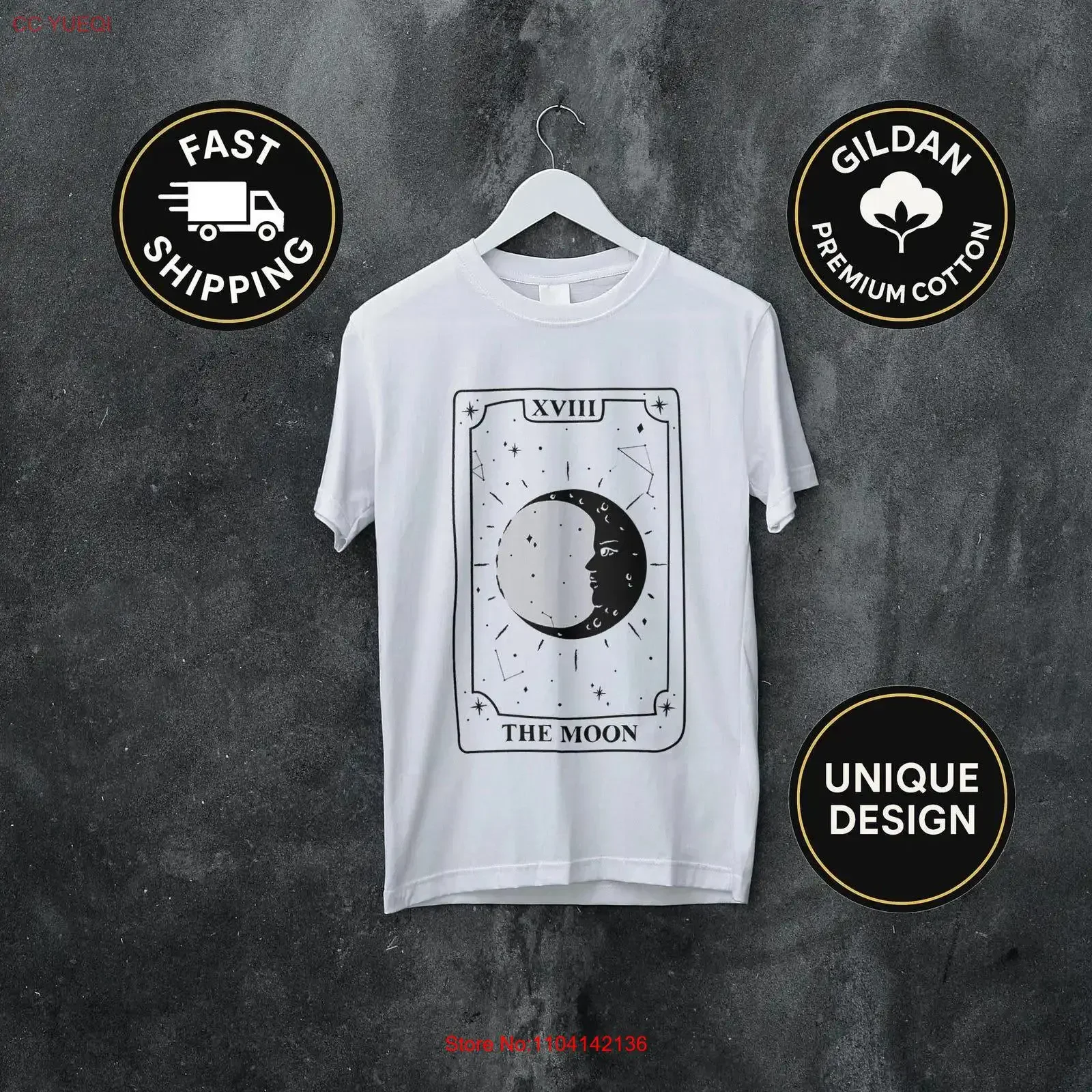 Camiseta The Moon Rider Waite Tarot con diseño de cara, regalo místico, oculto, lunar, intuitivo para fanáticos de la astrología, estilo vintage