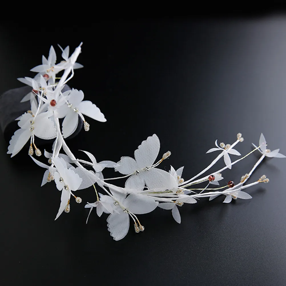 

Women White Headband Elegant Chain Hair Band Wedding Bride Party Hair Accessories for Women Headpiece Jewelry Chain Headband