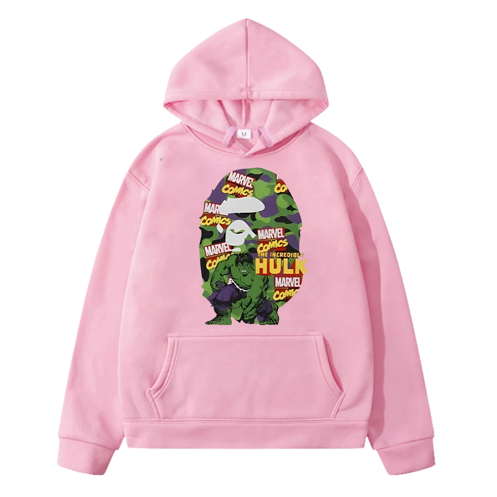 Marvel Kawaii hoodies Fleece sweatshirt boys clothes y2k sudadera The Hulk Print anime hoodie jacket pullover kids clothes girls