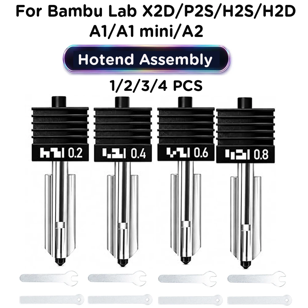 Hotend-Baugruppe für Bambu Lab X2D P2S H2S Hotend-Kit mit abnehmbarer Düse 0.2 0.4 0.6 0.8 Bambulab A1 A1 Mini A2 3D-Drucker-Teile