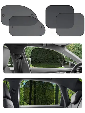 SEAMETAL Car Sun Shade Side Window Curtain Front Rear Window Sunshade Summer UV Blocking Suction Cup Car Sun Protection Curtains