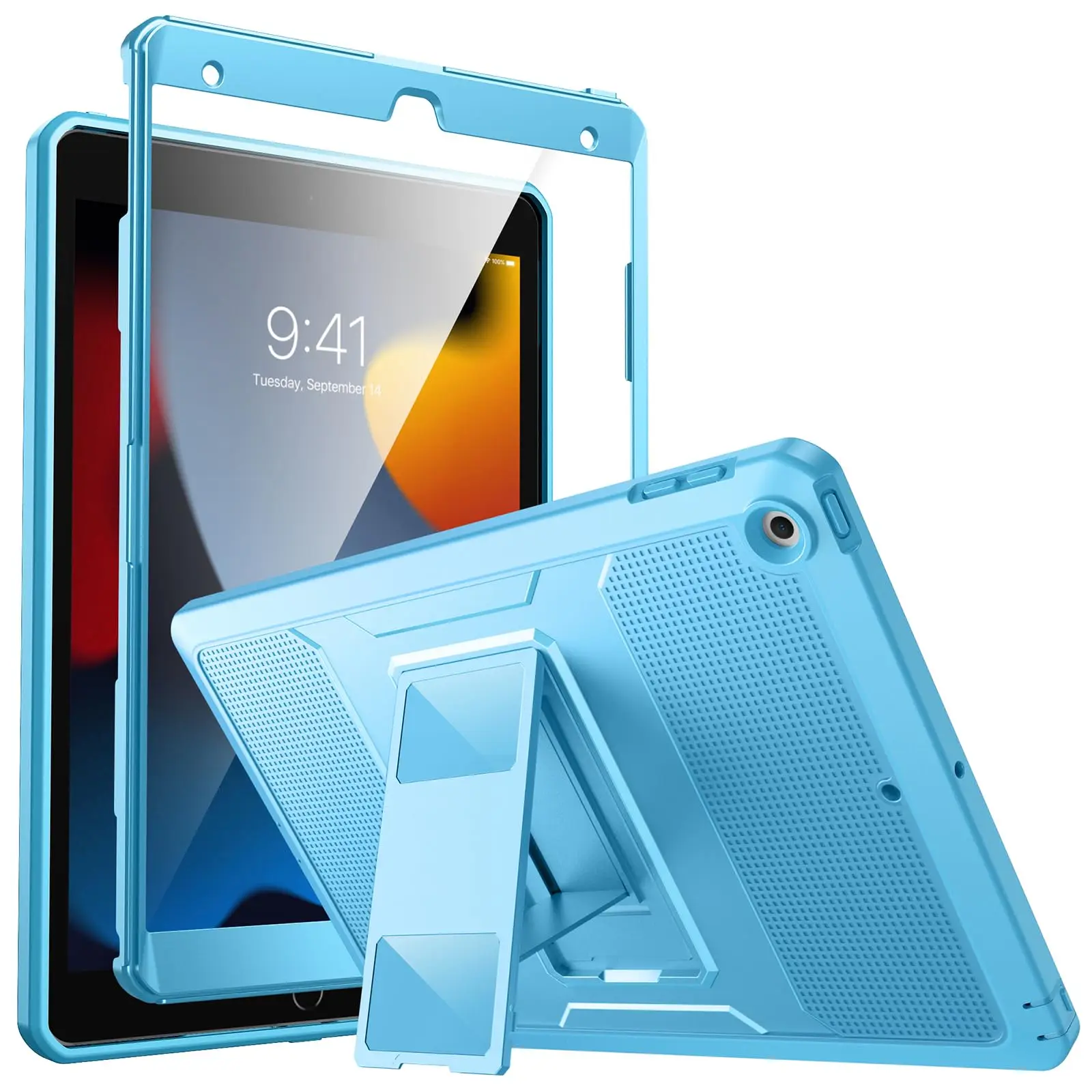 MoKo Case for iPad 9th/8th/7th Gen 10.2 inch Full Body Case Shockproof Full Body Protective Cover with Built-in Screen Protector